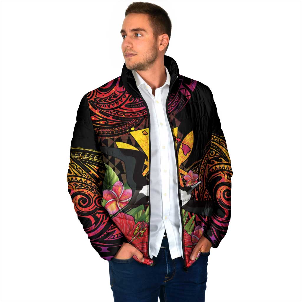 Hawaii Iwa Bird Padded Jacket Great Frigatebird Kanaka Tropical Hippie Style - Polynesian Pride