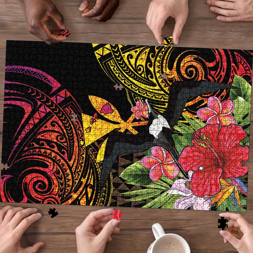 Hawaii Iwa Bird Puzzle Great Frigatebird Kanaka Tropical Hippie Style - Polynesian Pride