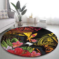 Hawaii Iwa Bird Round Carpet Great Frigatebird Kanaka Tropical Hippie Style - Polynesian Pride