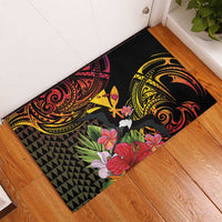 Hawaii Iwa Bird Rubber Doormat Great Frigatebird Kanaka Tropical Hippie Style - Polynesian Pride