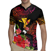Hawaii Iwa Bird Rugby Jersey Great Frigatebird Kanaka Tropical Hippie Style - Polynesian Pride