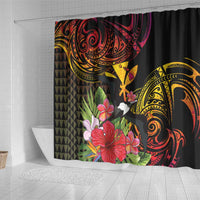 Hawaii Iwa Bird Shower Curtain Great Frigatebird Kanaka Tropical Hippie Style - Polynesian Pride