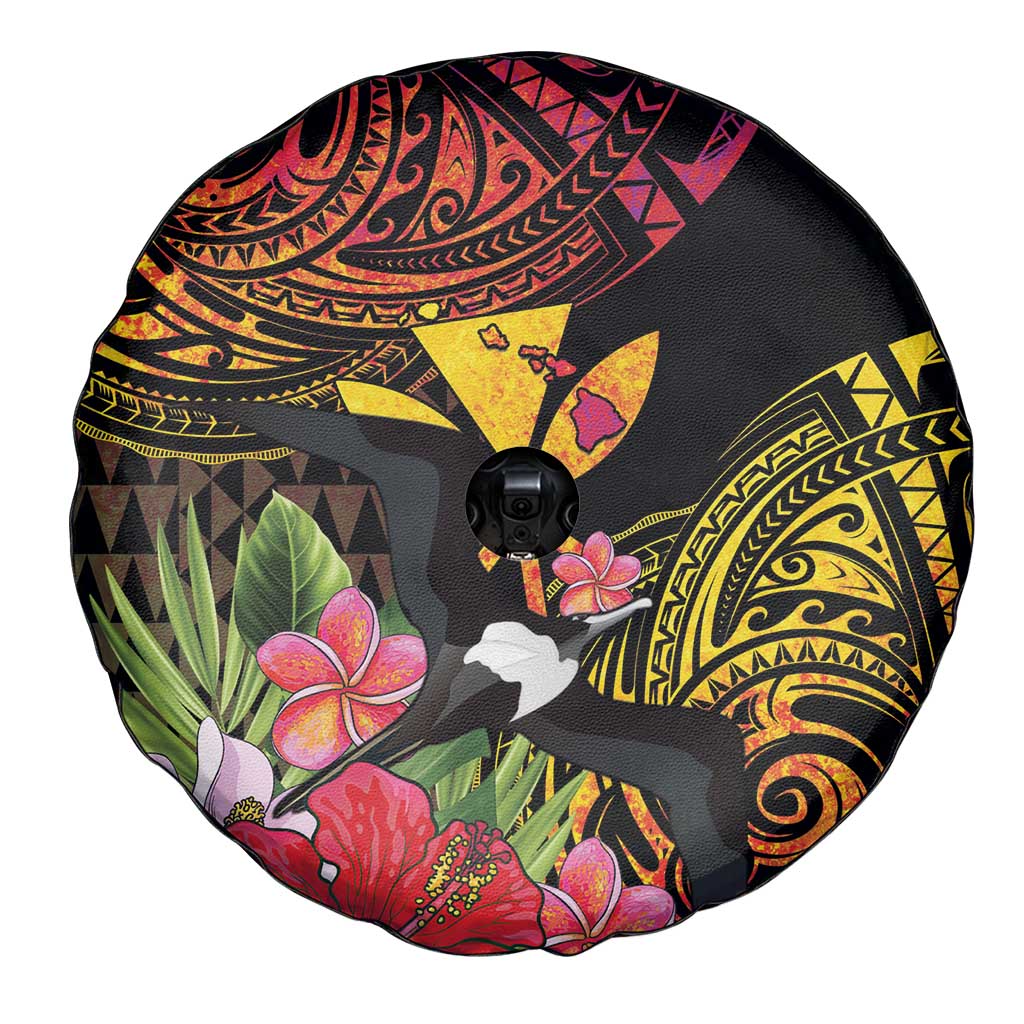 Hawaii Iwa Bird Spare Tire Cover Great Frigatebird Kanaka Tropical Hippie Style - Polynesian Pride