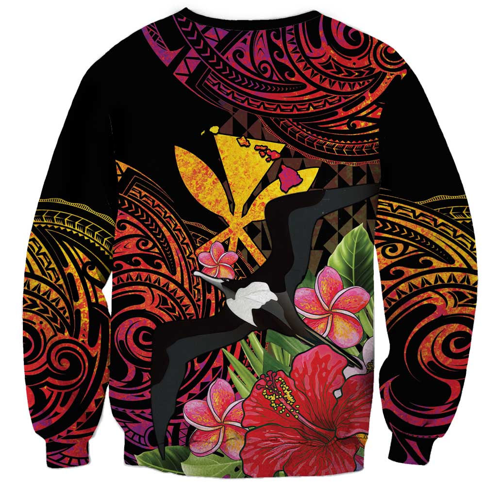 Hawaii Iwa Bird Sweatshirt Great Frigatebird Kanaka Tropical Hippie Style - Polynesian Pride