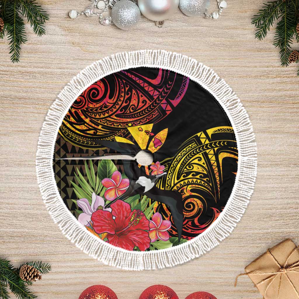 Hawaii Iwa Bird Tree Skirt Great Frigatebird Kanaka Tropical Hippie Style - Polynesian Pride