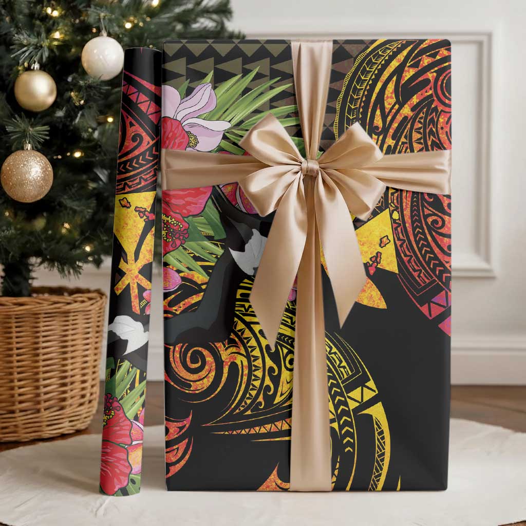 Hawaii Iwa Bird Wrapping Paper Great Frigatebird Kanaka Tropical Hippie Style - Polynesian Pride