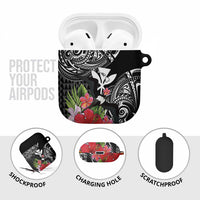 Hawaii Iwa Bird AirPods Case Great Frigatebird Kanaka Tropical Flowers - Polynesian Pride