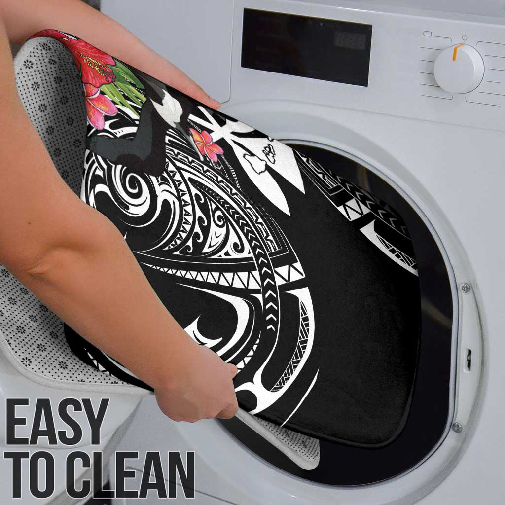 Hawaii Iwa Bird Bathroom Set Great Frigatebird Kanaka Tropical Flowers - Polynesian Pride