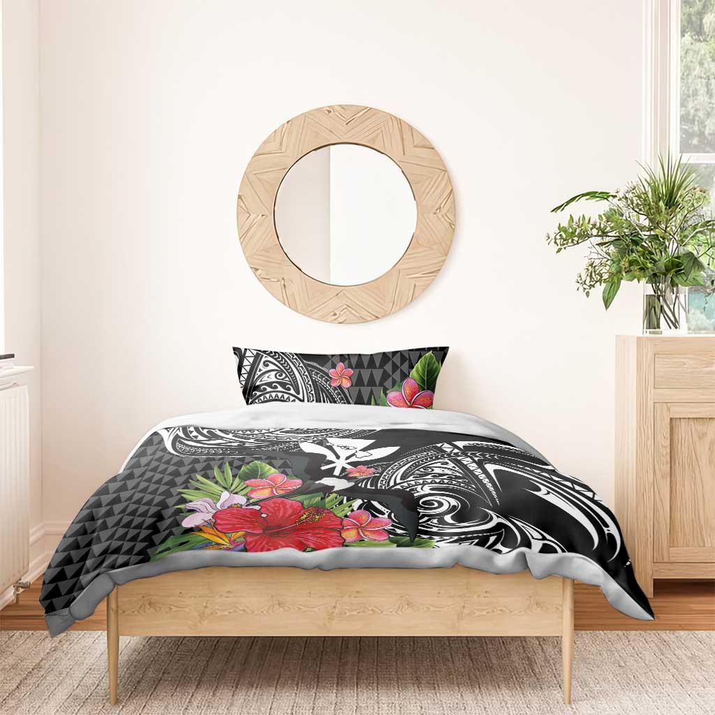 Hawaii Iwa Bird Bedding Set Great Frigatebird Kanaka Tropical Flowers - Polynesian Pride