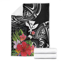 Hawaii Iwa Bird Blanket Great Frigatebird Kanaka Tropical Flowers - Polynesian Pride