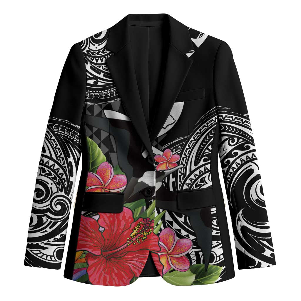 Hawaii Iwa Bird Blazer Great Frigatebird Kanaka Tropical Flowers - Polynesian Pride