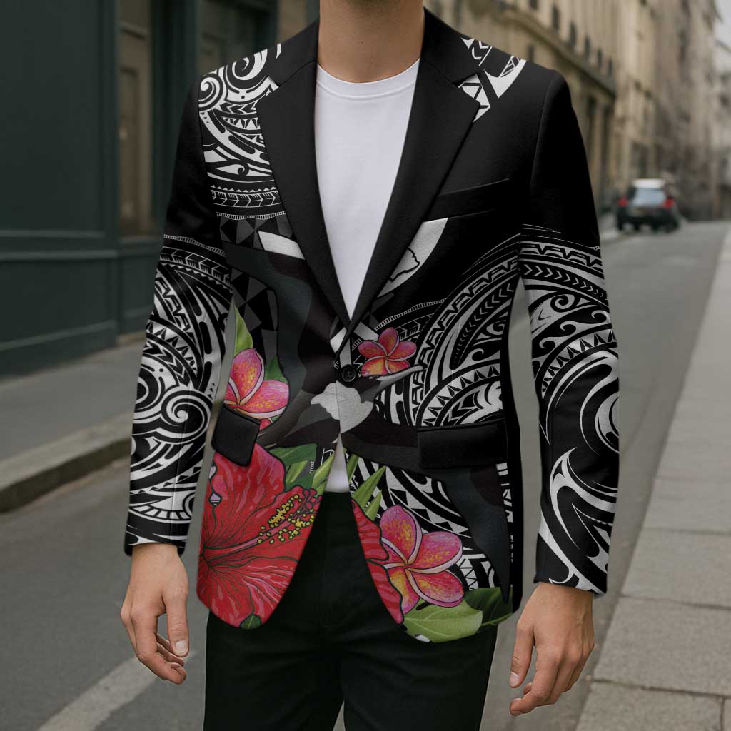 Hawaii Iwa Bird Blazer Great Frigatebird Kanaka Tropical Flowers - Polynesian Pride