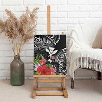 Hawaii Iwa Bird Canvas Wall Art Great Frigatebird Kanaka Tropical Flowers - Polynesian Pride