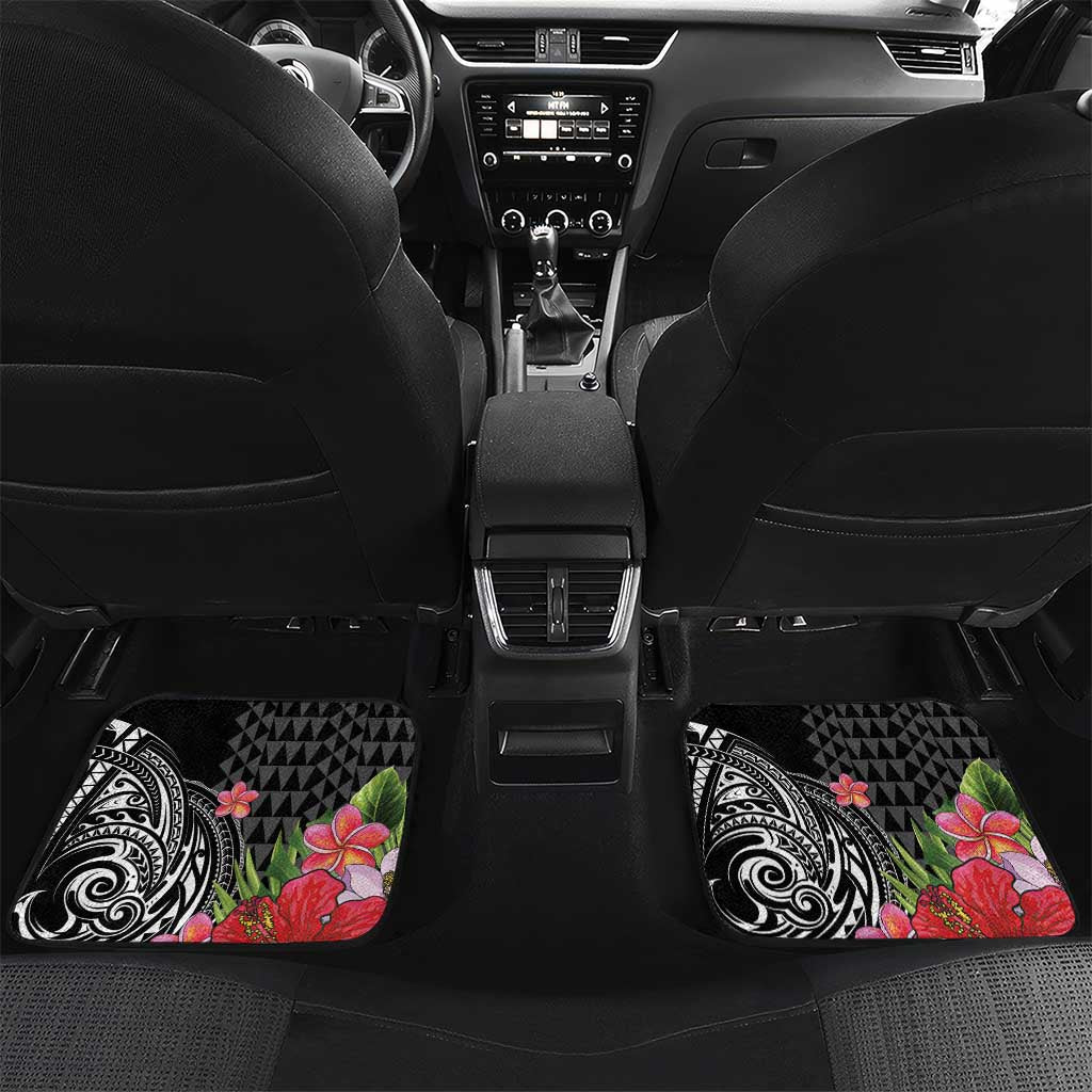 Hawaii Iwa Bird Car Mats Great Frigatebird Kanaka Tropical Flowers - Polynesian Pride