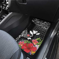 Hawaii Iwa Bird Car Mats Great Frigatebird Kanaka Tropical Flowers - Polynesian Pride