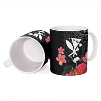 Hawaii Iwa Bird Ceramic Mug Great Frigatebird Kanaka Tropical Flowers - Polynesian Pride