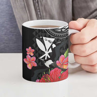 Hawaii Iwa Bird Ceramic Mug Great Frigatebird Kanaka Tropical Flowers - Polynesian Pride