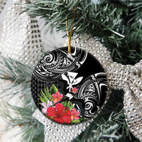 Hawaii Iwa Bird Ceramic Ornament Great Frigatebird Kanaka Tropical Flowers - Polynesian Pride