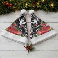 Hawaii Iwa Bird Christmas Santa Hat Great Frigatebird Kanaka Tropical Flowers - Polynesian Pride
