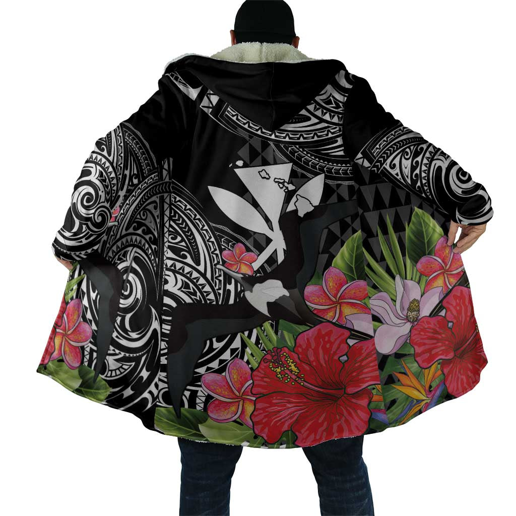 Hawaii Iwa Bird Cloak Great Frigatebird Kanaka Tropical Flowers - Polynesian Pride