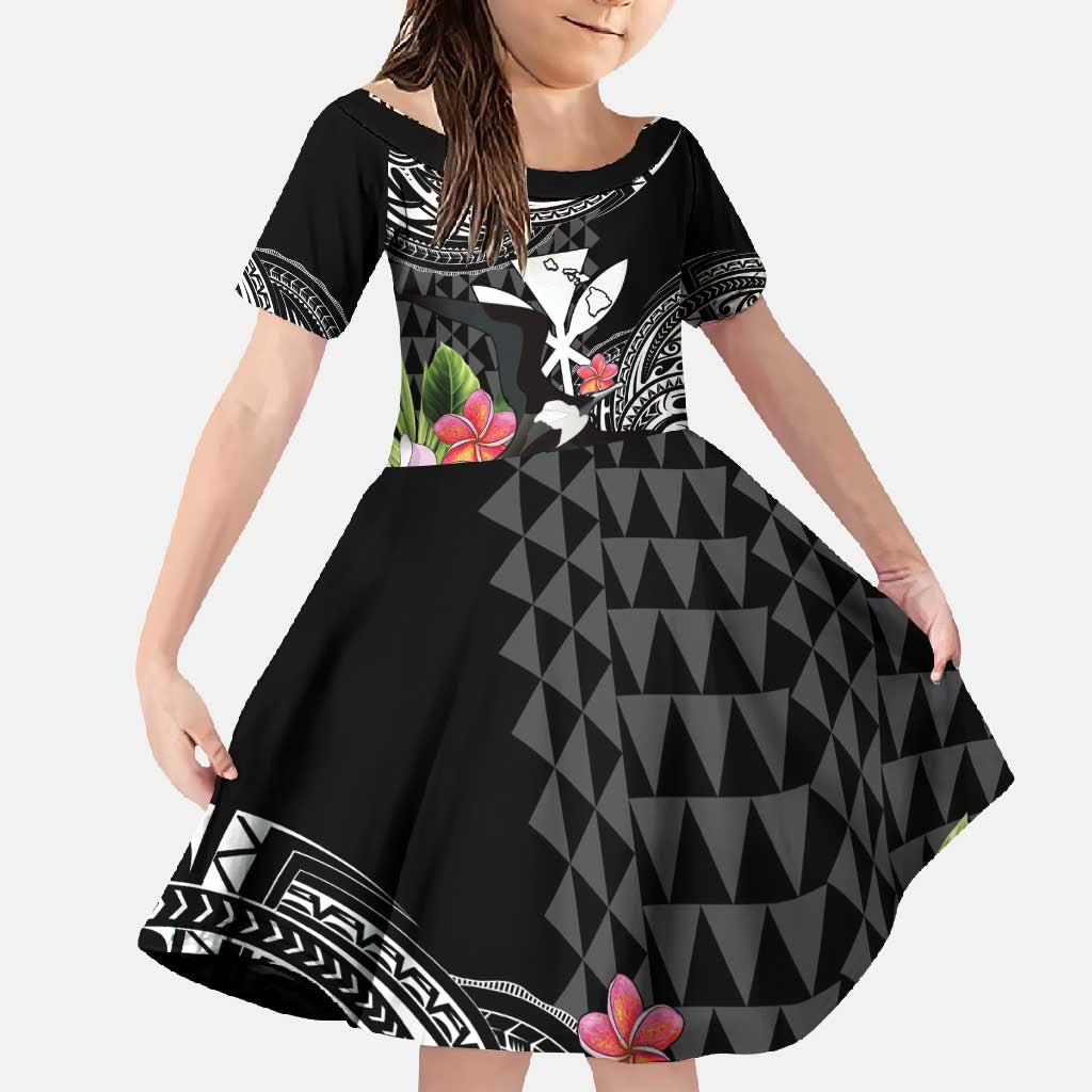 Hawaii Iwa Bird Family Matching Long Sleeve Bodycon Dress and Hawaiian Shirt Great Frigatebird Kanaka Tropical Flowers - Polynesian Pride