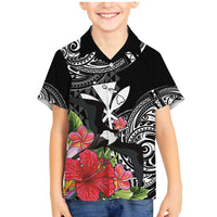 Hawaii Iwa Bird Family Matching Mermaid Dress and Hawaiian Shirt Great Frigatebird Kanaka Tropical Flowers - Polynesian Pride