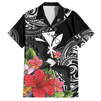 Hawaii Iwa Bird Family Matching Off Shoulder Maxi Dress and Hawaiian Shirt Great Frigatebird Kanaka Tropical Flowers - Polynesian Pride