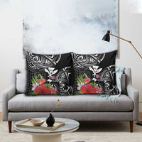 Hawaii Iwa Bird Pillow Cover Great Frigatebird Kanaka Tropical Flowers - Polynesian Pride