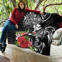 Hawaii Iwa Bird Quilt Great Frigatebird Kanaka Tropical Flowers - Polynesian Pride