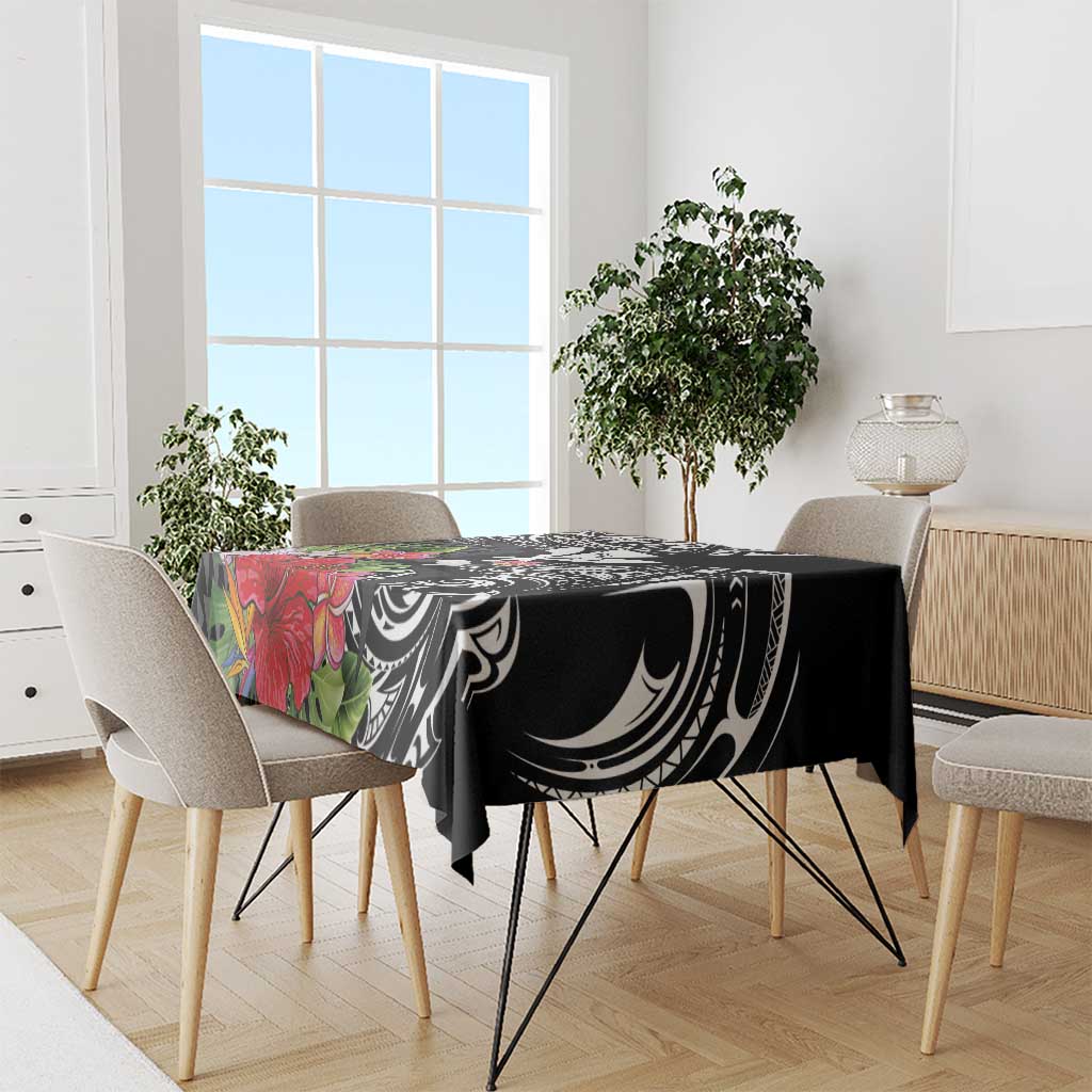 Hawaii Iwa Bird Tablecloth Great Frigatebird Kanaka Tropical Flowers - Polynesian Pride