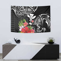 Hawaii Iwa Bird Tapestry Great Frigatebird Kanaka Tropical Flowers - Polynesian Pride