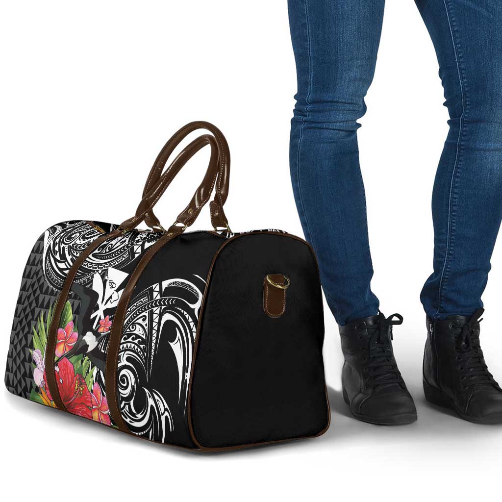 Hawaii Iwa Bird Travel Bag Great Frigatebird Kanaka Tropical Flowers - Polynesian Pride