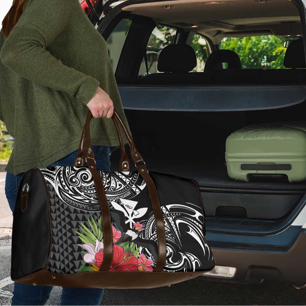 Hawaii Iwa Bird Travel Bag Great Frigatebird Kanaka Tropical Flowers - Polynesian Pride