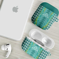Teal Palaka Hawaii Iwa Bird AirPods Case Hawaiian Kakau Jade Vine Lei - Polynesian Pride