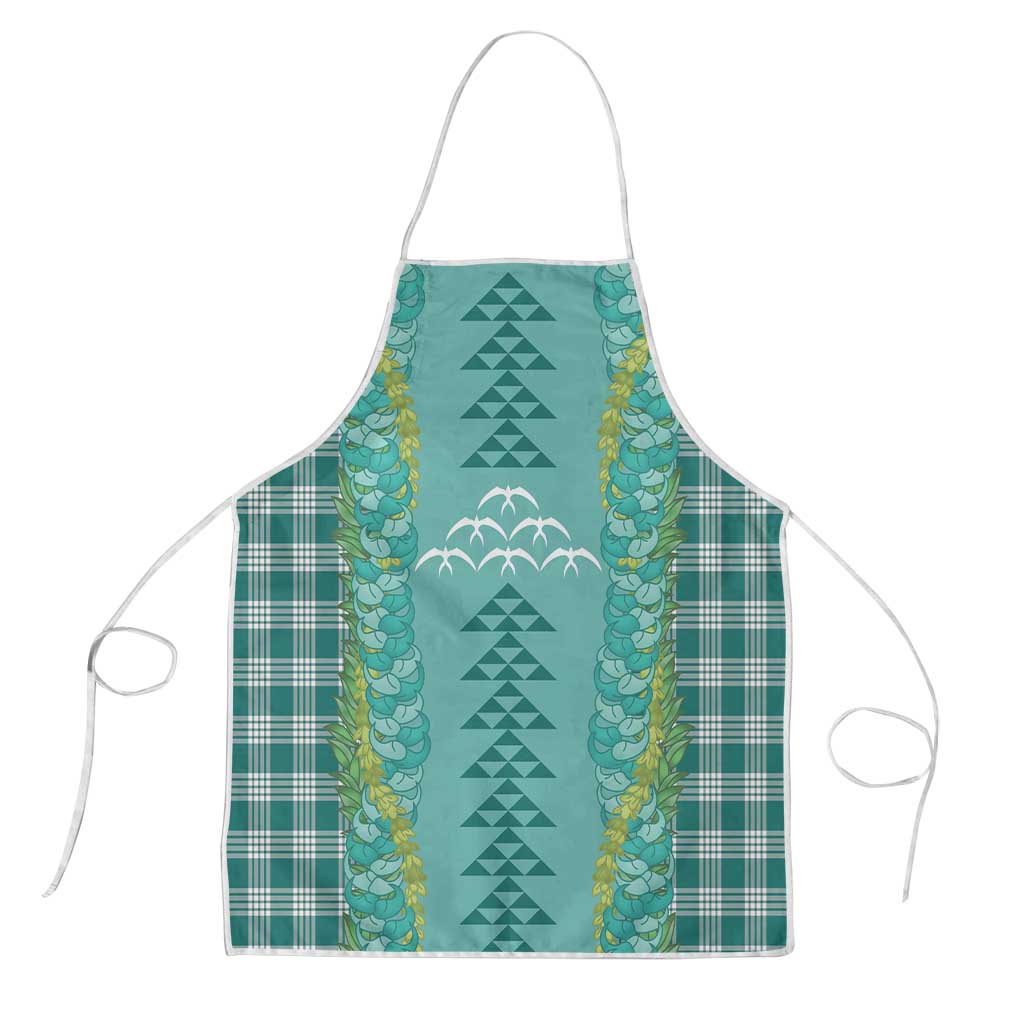 Teal Palaka Hawaii Iwa Bird Apron Hawaiian Kakau Jade Vine Lei LT14 Teal - Polynesian Pride