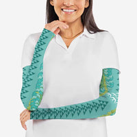 Teal Palaka Hawaii Iwa Bird Arm Sleeves Hawaiian Kakau Jade Vine Lei - Polynesian Pride