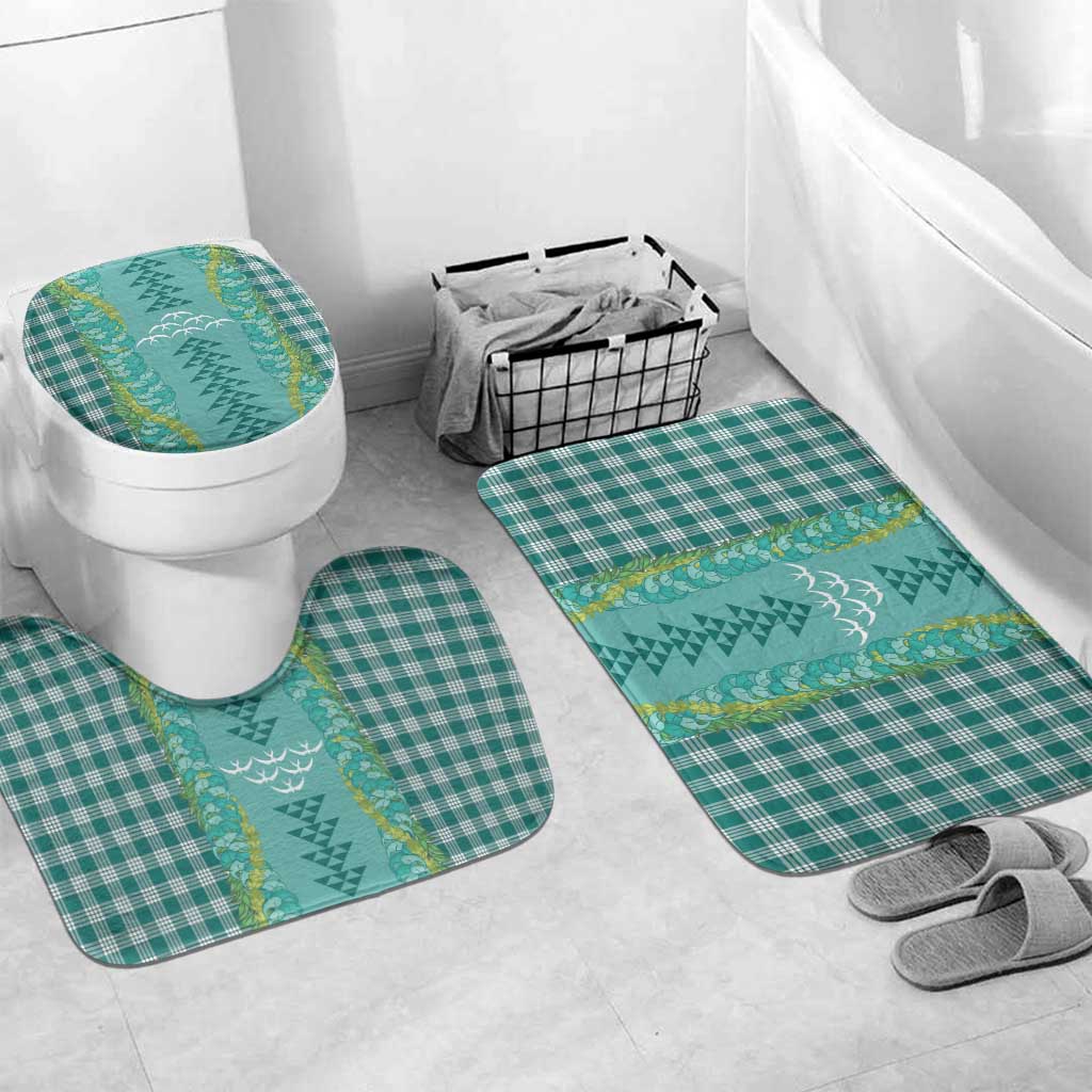 Teal Palaka Hawaii Iwa Bird Bathroom Set Hawaiian Kakau Jade Vine Lei - Polynesian Pride