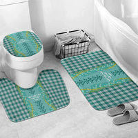 Teal Palaka Hawaii Iwa Bird Bathroom Set Hawaiian Kakau Jade Vine Lei - Polynesian Pride