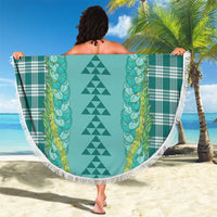 Teal Palaka Hawaii Iwa Bird Beach Blanket Hawaiian Kakau Jade Vine Lei - Polynesian Pride