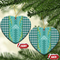 Teal Palaka Hawaii Iwa Bird Ceramic Ornament Hawaiian Kakau Jade Vine Lei - Polynesian Pride