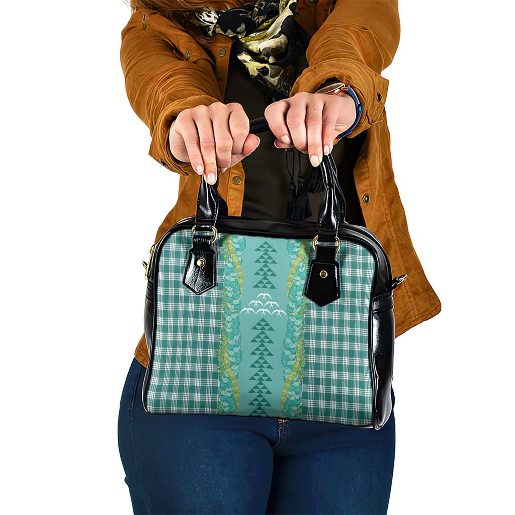 Teal Palaka Hawaii Iwa Bird Shoulder Handbag Hawaiian Kakau Jade Vine Lei LT14 One Size Teal - Polynesian Pride