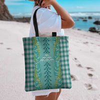 Teal Palaka Hawaii Iwa Bird Tote Bag Hawaiian Kakau Jade Vine Lei - Polynesian Pride