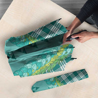 Teal Palaka Hawaii Iwa Bird Umbrella Hawaiian Kakau Jade Vine Lei - Polynesian Pride