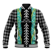 Black Palaka Hawaii Iwa Bird Baseball Jacket Hawaiian Kakau Jade Vine Lei - Polynesian Pride