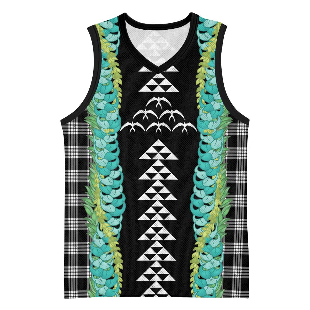 Black Palaka Hawaii Iwa Bird Basketball Jersey Hawaiian Kakau Jade Vine Lei LT14 Unisex Black - Polynesian Pride