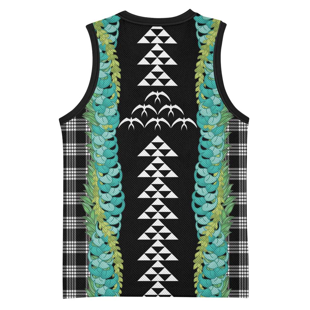 Black Palaka Hawaii Iwa Bird Basketball Jersey Hawaiian Kakau Jade Vine Lei - Polynesian Pride
