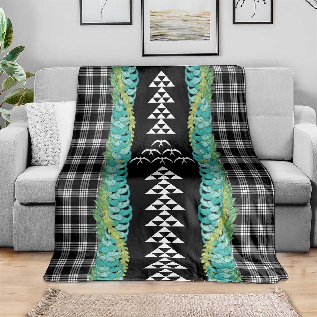 Black Palaka Hawaii Iwa Bird Blanket Hawaiian Kakau Jade Vine Lei - Polynesian Pride