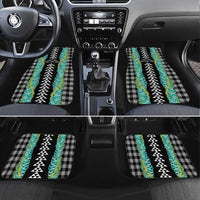 Black Palaka Hawaii Iwa Bird Car Mats Hawaiian Kakau Jade Vine Lei - Polynesian Pride