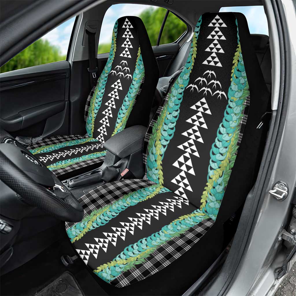 Black Palaka Hawaii Iwa Bird Car Seat Cover Hawaiian Kakau Jade Vine Lei - Polynesian Pride