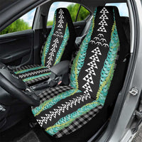 Black Palaka Hawaii Iwa Bird Car Seat Cover Hawaiian Kakau Jade Vine Lei - Polynesian Pride